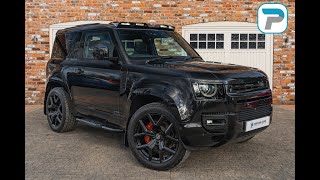 202121 LAND ROVER DEFENDER 90 P400 X 30 IN SANTORINI BLACK METALLIC WITH BLACK LEATHER [upl. by Burnie]