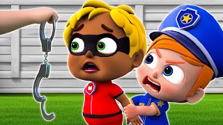 Police Officer Song Baby Police Chase Thief  Five Little Thieves More Nursery Rhymes amp Kids Songs [upl. by Earla]