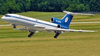 FullHD Last Flight Belavia Tupolev 154 landing amp takeoff at GenevaGVALSGG [upl. by Paxon]