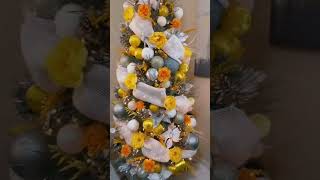 Which Christmas tree decorated with flowers do you like  christmastree decor xmas christmas [upl. by Silisav]