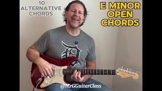 E Minor Chord On Guitar  10 Rare and Unusual E Minor Open Chords [upl. by Vani834]