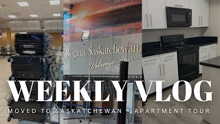 WEEKLY VLOG  I Moved to Saskatchewan  Regina Saskatchewan Apartment Tour [upl. by Aztiram521]