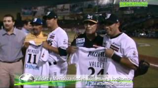 Homenaje a enrique y vicente Romo ex yaquis retiran sus números [upl. by Eniamret]