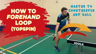 How to Forehand TOPSPIN  LOOP  Table Tennis  Ping Pong Learn amp Master COUNTER SPINNING to ATTACK [upl. by Thorn]