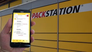 DHL Packstation Paket abholen mit App  Anleitung [upl. by Polik141]