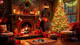 Christmas Music Ambience with Instrumental Christmas Music amp Crackling Fireplace [upl. by Favianus]