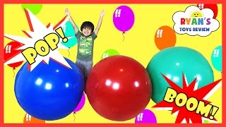 GIANT BALLOON POP SURPRISE TOYS CHALLENGE [upl. by Nawk]