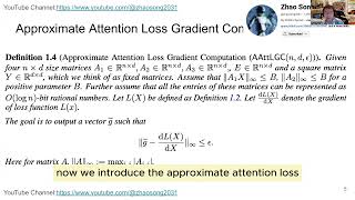 NeurIPS 2024 The 5min video of The FineGrained Complexity of Gradient Computation for Training LLM [upl. by Scoter]