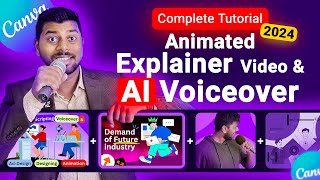 Animated Explainer Video amp AI Voiceover Complete for Beginners  Full Canva Tutorial 2024 Hindi [upl. by Humfrid]