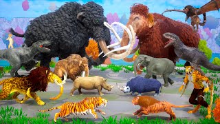 ARBS Prehistoric Mammals vs ARK Prehistoric Animals Elephant Mammoth vs Dinosaur Animal Revolt [upl. by Anuhsal]