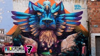 Huge Mystical Lion Mural in Bogotá  Policromia Tour EP07 [upl. by Etteraj926]