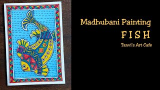 Madhubani Painting tutorial for beginners Madhubani Fish Design [upl. by Izaak]