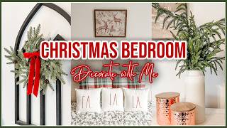 CHRISTMAS BEDROOM DECORATE WITH ME 2024  Traditional Christmas Decor Ideas [upl. by Senalda451]