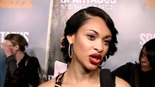 Spartacus Red Carpet Cynthia AddaiRobinson Naevia [upl. by Lakin]