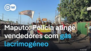 Maputo Polícia atinge vendedores com gás lacrimogéneo [upl. by Adiel]