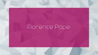 Florence Pope  appearance [upl. by Allsun790]