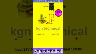 DC 24V to convert 12 24V DC to 12V DC converter circuit diagram shorts [upl. by Lapotin]