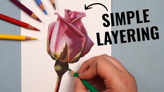 Layering With ONLY 12 Colored Pencils  Polychromos Tutorial [upl. by Havot]