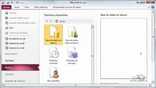 Curso de Access 2010 2 Crear guardar y abrir una base de datos [upl. by Ennovehc]
