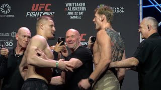 Sergei Pavlovich amp Alexander Volkov ARGUE during Face off for UFC Saudi Arabia [upl. by Gilges497]