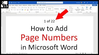 How to Add Page Numbers in Microsoft Word [upl. by Lucais]