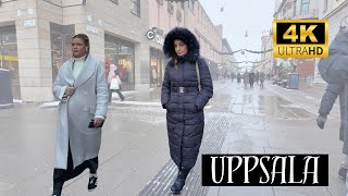 Walking in Uppsala Sweden Snowy afternoon walk December 2023 Immersive Sound 4K Ultra HD60fps [upl. by Ninehc163]