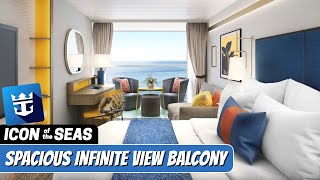 Icon of the Seas  Spacious Infinite View Balcony Walkthrough Tour  Royal Caribbean 2024  4k [upl. by Harrad690]