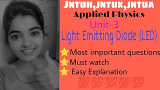 jntuh jntuk jntua appliedphysics led light emitting diode very important💯👍😍 [upl. by Thane]