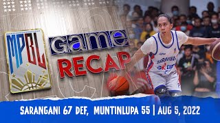 MPBL FULL GAME RECAP  SARANGANI VS MUNTINLUPA  AUGUST 5 2022 [upl. by Jaf508]