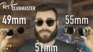 RayBan Clubmaster Size Comparison 49mm vs 51mm vs 55mm [upl. by Renell720]