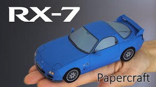 【Papercraft】How to make MAZDA RX7 FD 130 scale paper model [upl. by Dolli86]