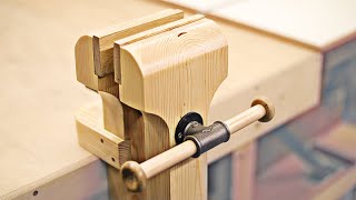 How To Make Bench Vise  DiY Bench Vise Using Hand Tools [upl. by Asnerek]