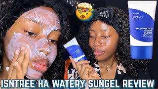 Isntree hyaluronic acid watery sungel review  Sunscreen for dry skin [upl. by Nolita]