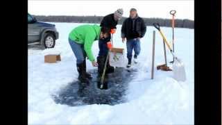 South Buck Lake Alberta Net Fishing for Whitefish January 2013 [upl. by Enilrac]