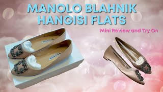 Manolo Blahnik Hangisi Flats Mini Review amp Try On  Kim Chronicles [upl. by Joela]