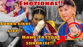 GOLD CHAIN GIFT JETHISASU LAI BIRTHDAY SURPRISE TATTOO SURPRISE DIDA EMOTIONAL [upl. by Ailel207]