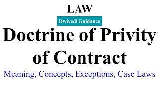 Doctrine of Privity of Contract  Concept Case Laws Exceptions Indian Contract Act  Business Law [upl. by Ahsilif]