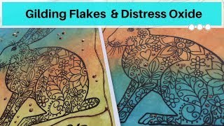 Distress Oxide amp Gilding Flakes Doodling Easter cards [upl. by Ernald]