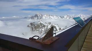 Aiguille du Midi Panoramic Viewing Platform Cloudy Day [upl. by Audra]