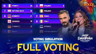 Junior Eurovision 2023  Voting Simulation  FULL RESULTS Jury  YOUR voting [upl. by Draillih]