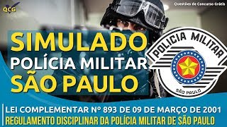 Simulado PM SP Lei Complementar Nº 893 de 09 de Março de 2001 Regulamento Disciplinar da Polícia [upl. by Jala]