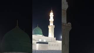 Masjid e Nabawi ﷺ  Beautiful Night view of Mosque  ٱَلْقُبَّة ٱلْخَضْرَاء  Madinah lastprophet [upl. by Ecined505]