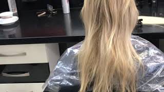 Haarverlängerung olaplex blondieren Haare färben Hair Style color Ombre balayage [upl. by Lielos791]