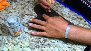 Homemade Leather Holster Part 4 Burnishing Edges Contact Cement [upl. by Friend]