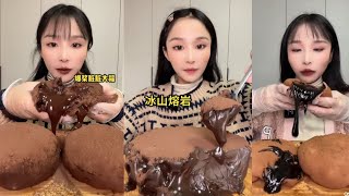 Kwai Asmr  Asmr Chocolate Big Mochi Chocolate Lava Fudge Cake Dessert [upl. by Cilla811]