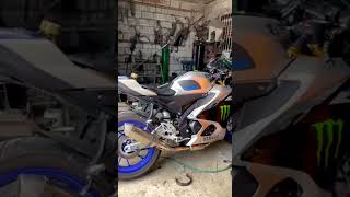 AKRAPOVIC FULL SYSTEM EXHAUST PIPE FOR R15M SOUND CHECK [upl. by Airemahs516]