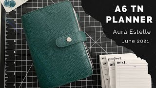 A6 Planner Set Up  Travelers Notebook w Wallet  Aura Estelle [upl. by Melva605]