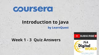 Coursera  Introduction to Java by Learn Quest  Quiz Answers [upl. by Leraj]