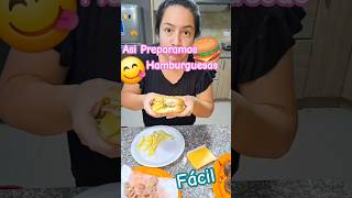 Hamburguesas hechas en casa food cooking reels recipe comida reel [upl. by Yriek]