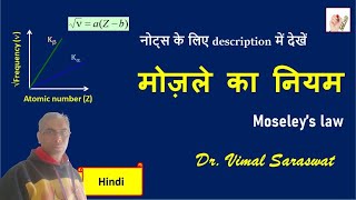 मोजले का नियम  Moseleys law in Hindi  Atomic and molecular physics [upl. by Israel]